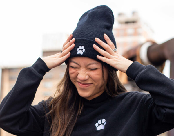 Customized Paw Print Cuffed Beanie - Image 2