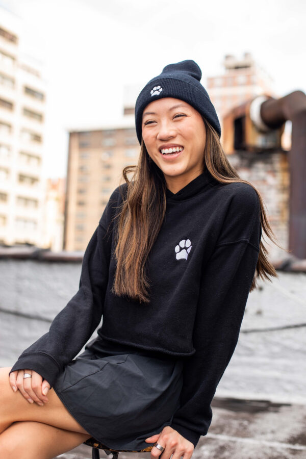 Customized Paw Print Cuffed Beanie
